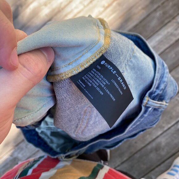 Purple Brand Designer Jeans Size 34 Style P001 Slim Fit Low Rise Slim Leg - Picture 3 of 9